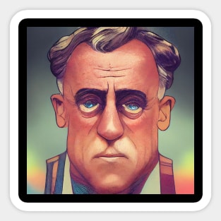 Franklin D. Roosevelt Portrait | American President | Comics style Sticker